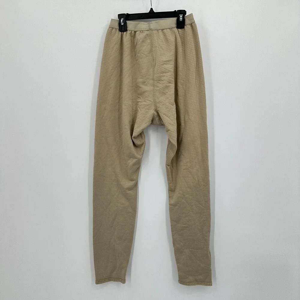 Vtg Polartec Mens Small Tan Midweight Cold‎ Weather Thermal Baselayer Waffle USA